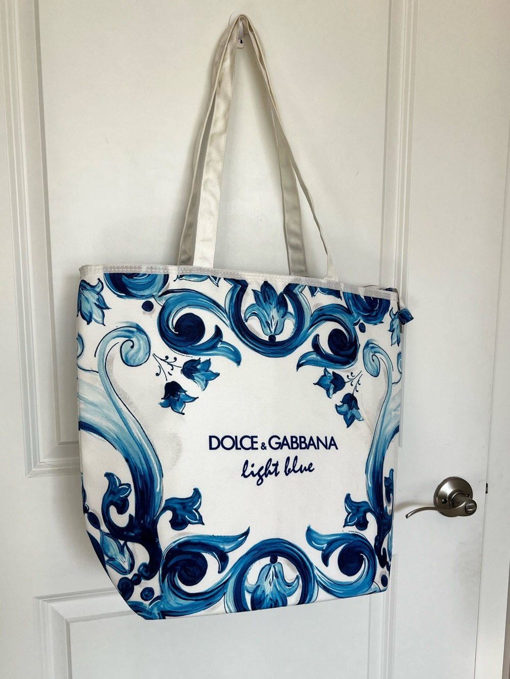 Insulated shopper bag Dolce & Gabbana White and Light Blue Decorative